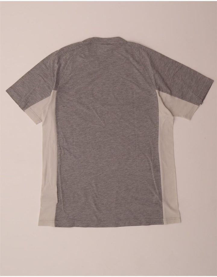 ADIDAS Mens Graphic T-Shirt Top Medium Grey Colourblock Cotton