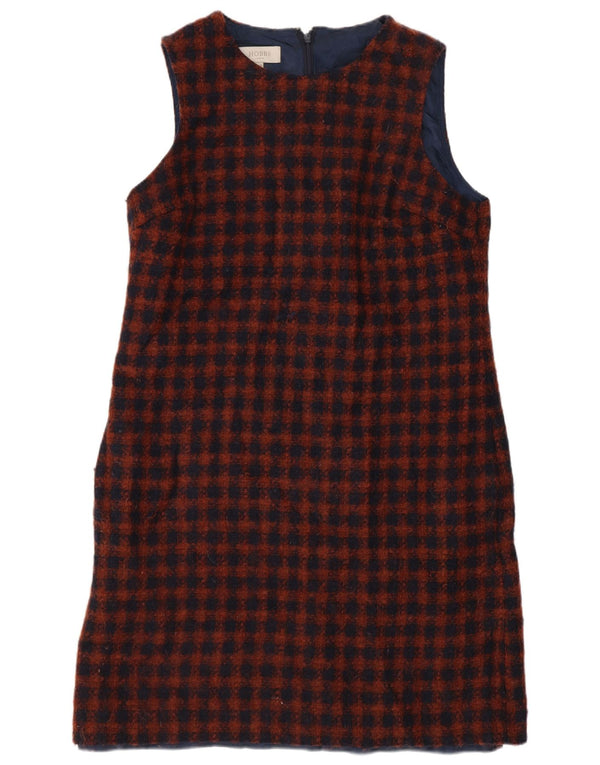 Abito a trapezio senza maniche da donna Hobbs UK 12 medio in lana a quadri blu navy