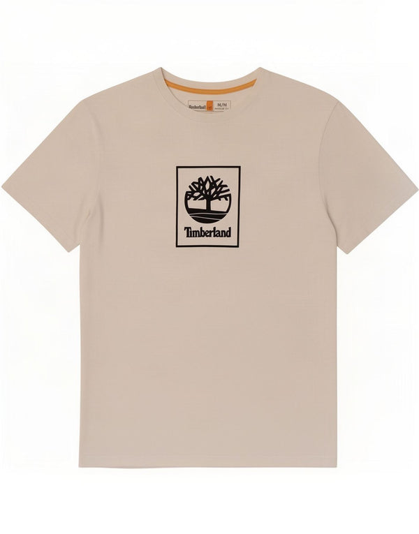 T-shirt grafica da uomo con vestibilità regolare Timberland Top in cotone bianco medio