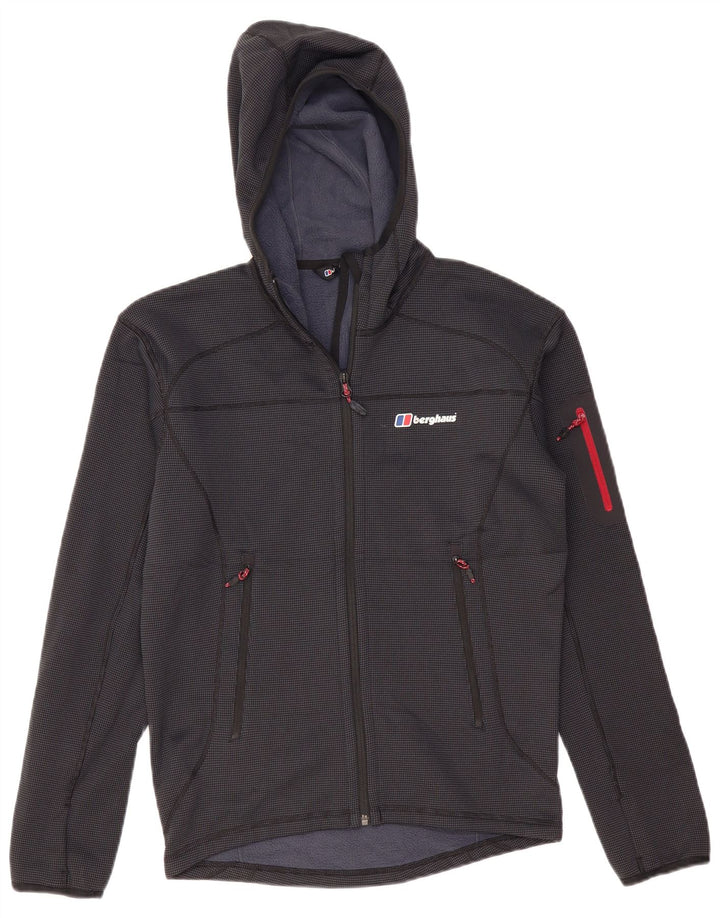 BERGHAUS Maglione con cappuccio e zip da uomo piccolo in poliestere blu navy