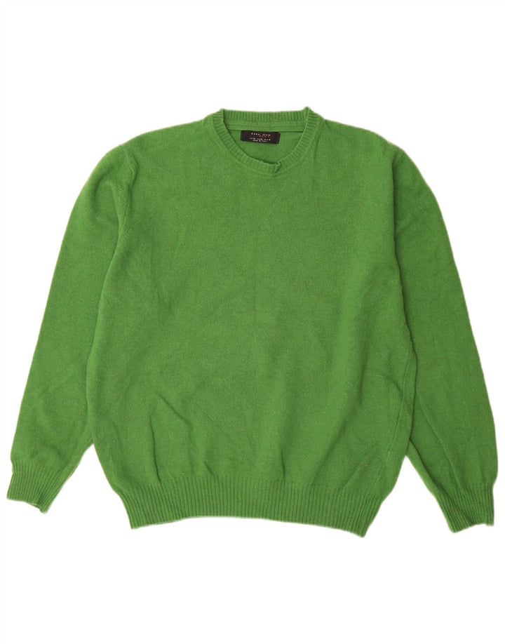 Maglione maglione girocollo da uomo Zara XL in lana verde