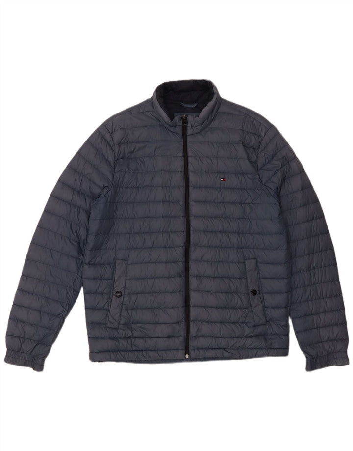 Giacca imbottita da uomo Tommy Hilfiger UK 40 Large Blu Navy in poliammide