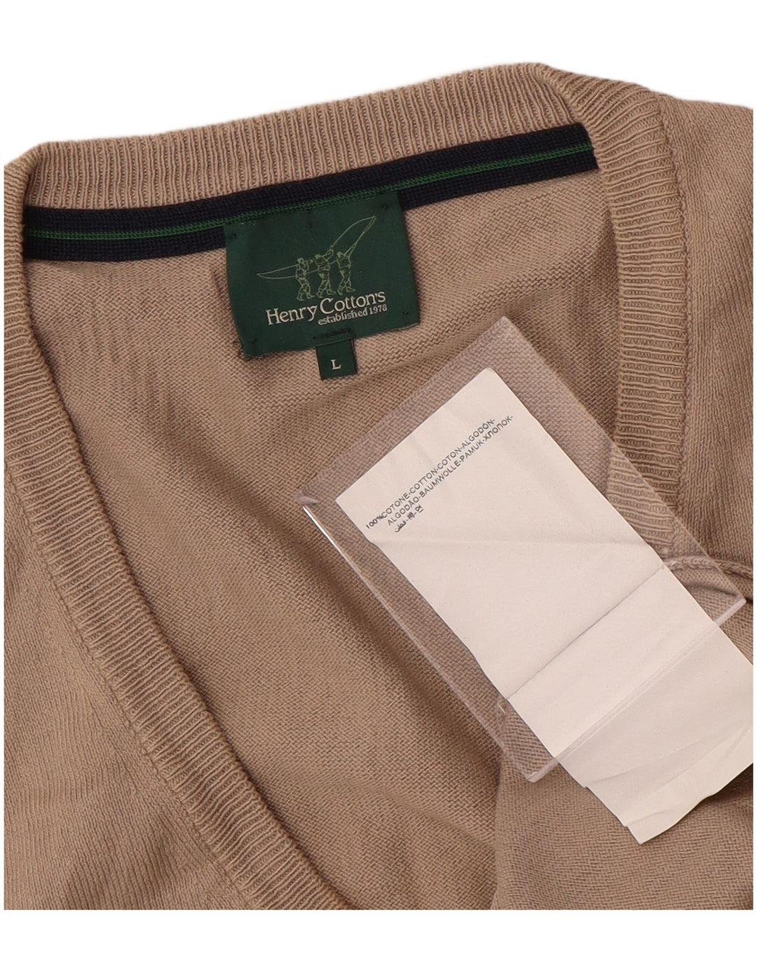Canottiera da uomo Henry Cottons grande in cotone beige
