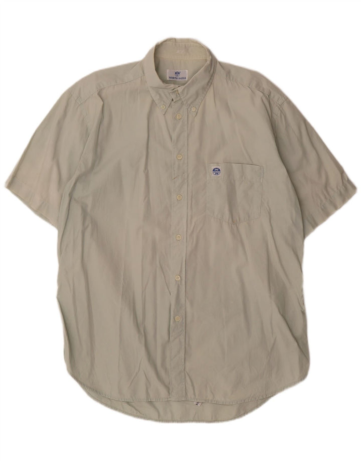 Camicia a maniche corte da uomo NORTH SAILS XL in cotone grigio