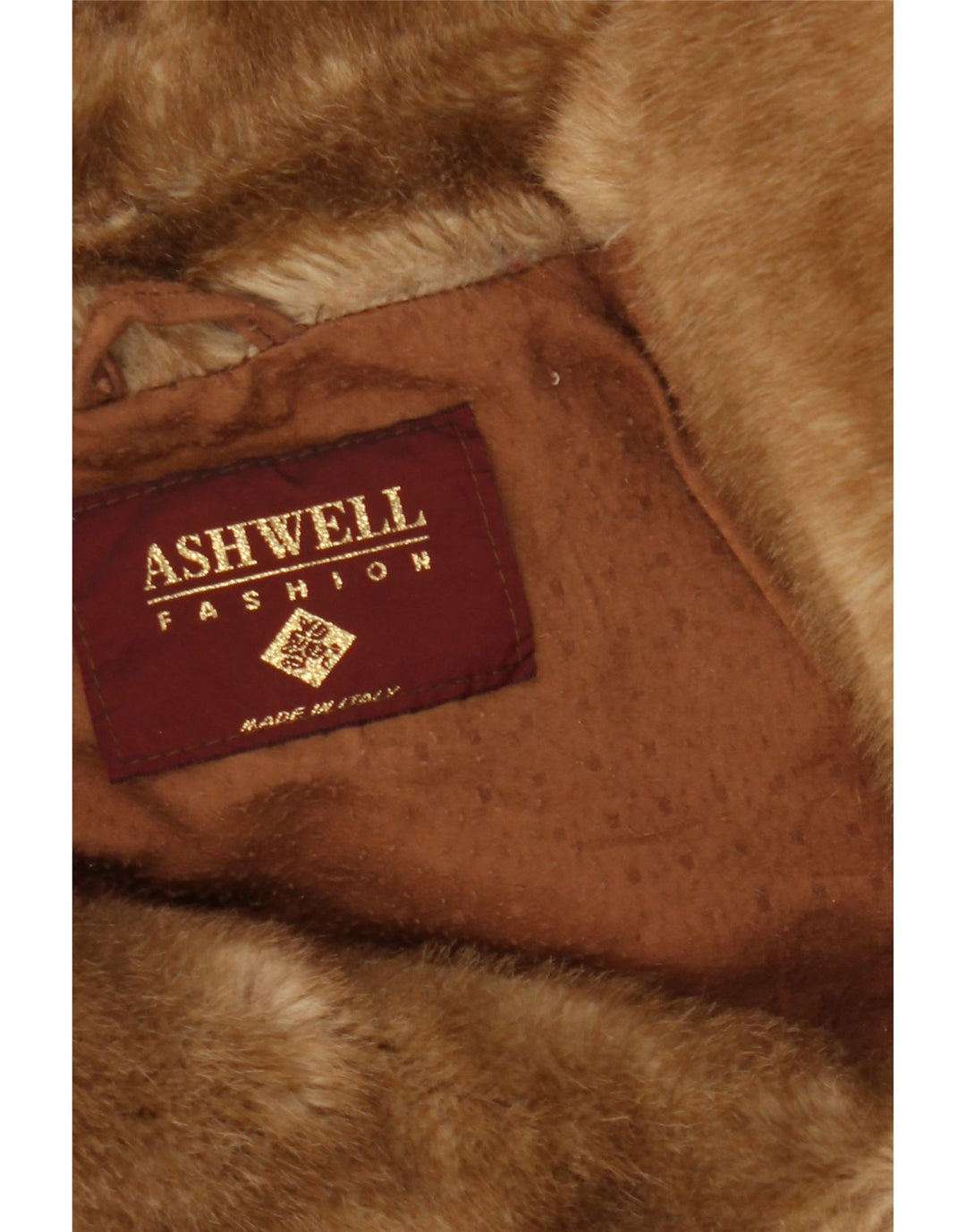 ASHWELL Cappotto oversize in pelliccia sintetica da donna IT 46 Large in acrilico marrone