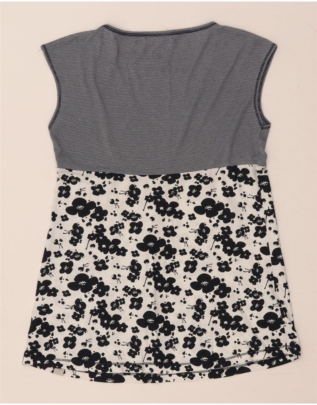 CONVERSE Camicetta senza maniche da donna Top UK 12 Cotone floreale medio blu navy