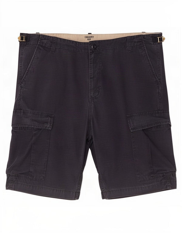 Pantaloncini cargo da uomo Carhartt W38 XL cotone a righe blu navy