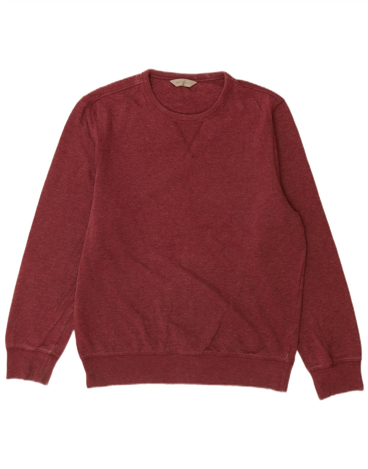 Felpa da uomo Marks & Spencer in cotone bordeaux medio