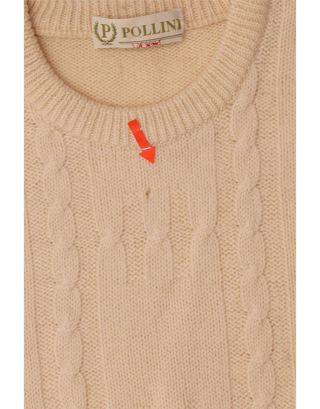 Pollini Uomo Maglione Girocollo Maglione IT 52 Large Lana Bianco Sporco