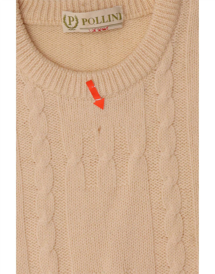 Pollini Uomo Maglione Girocollo Maglione IT 52 Large Lana Bianco Sporco
