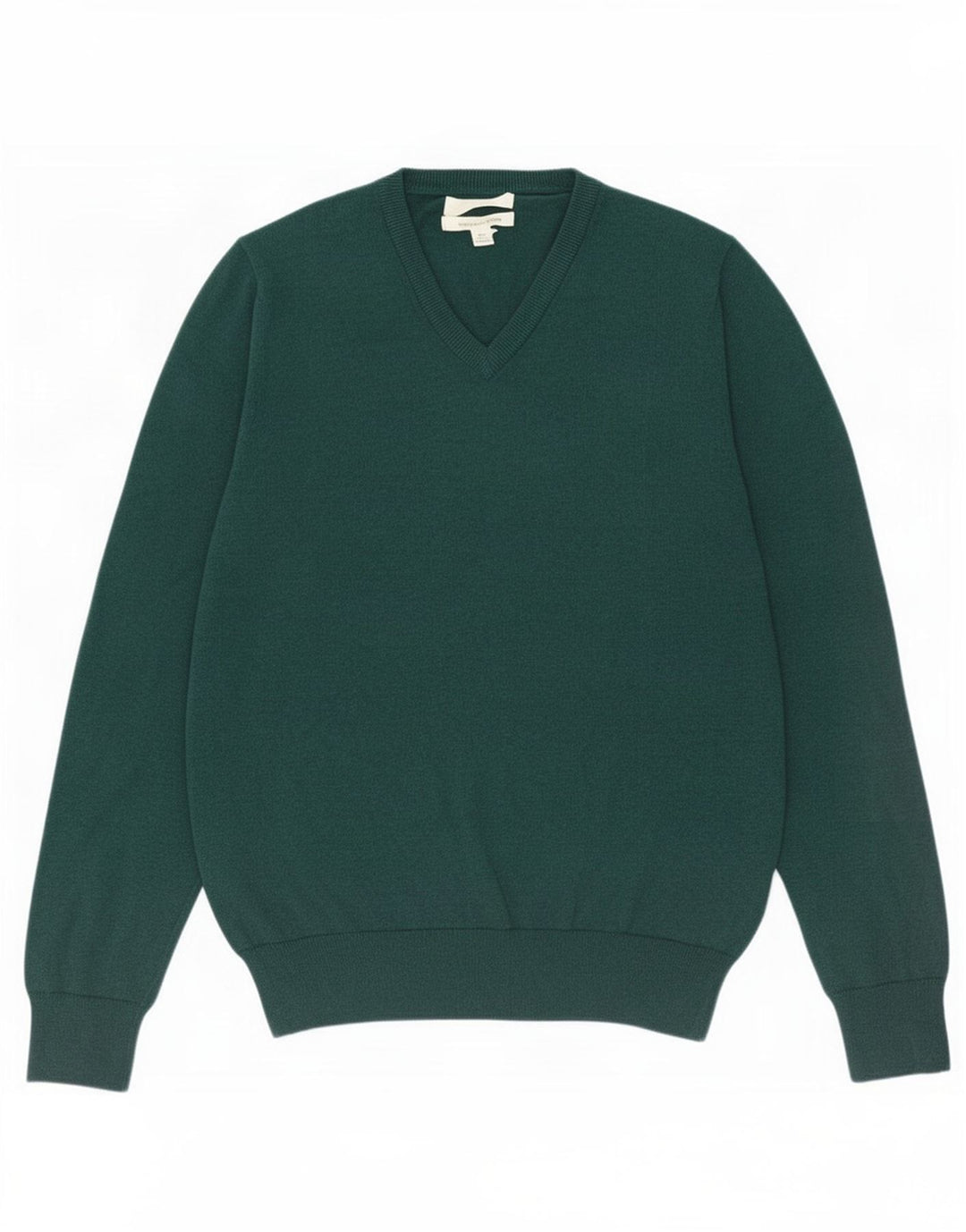Maglione da uomo con scollo a V Marks & Spencer in cotone verde medio