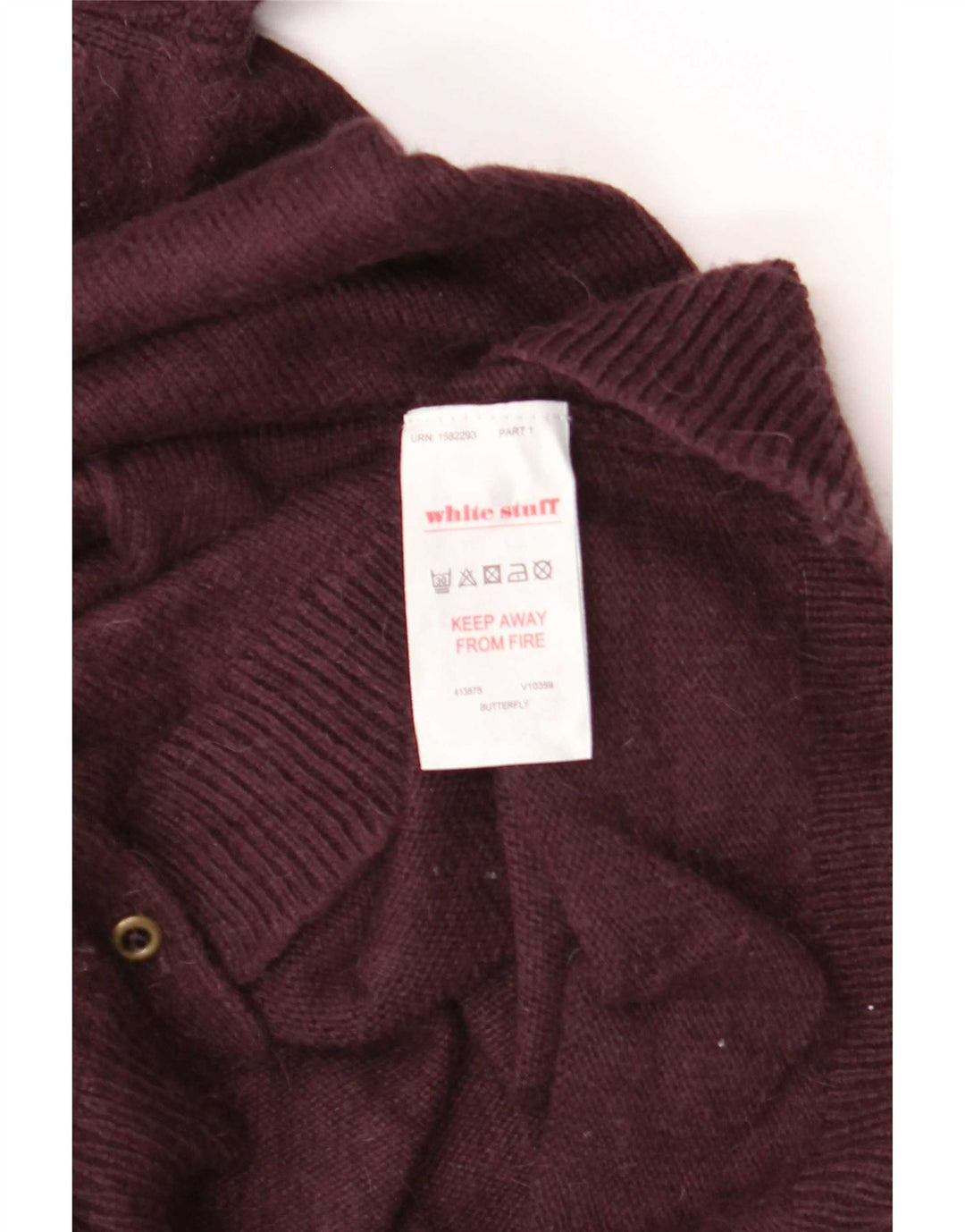 Maglione cardigan da donna White Stuff UK 14 Viscosa bordeaux media