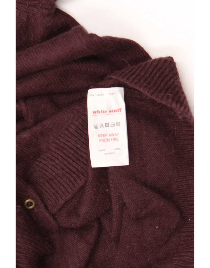 Maglione cardigan da donna White Stuff UK 14 Viscosa bordeaux media