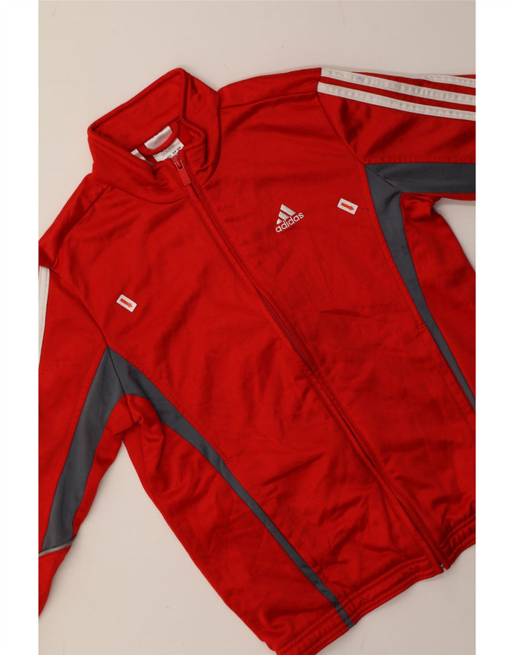 ADIDAS Boys Tracksuit Top Jacket 9-10 Years Red Polyester Vintage Adidas and Second-Hand Adidas from Messina Hembry 