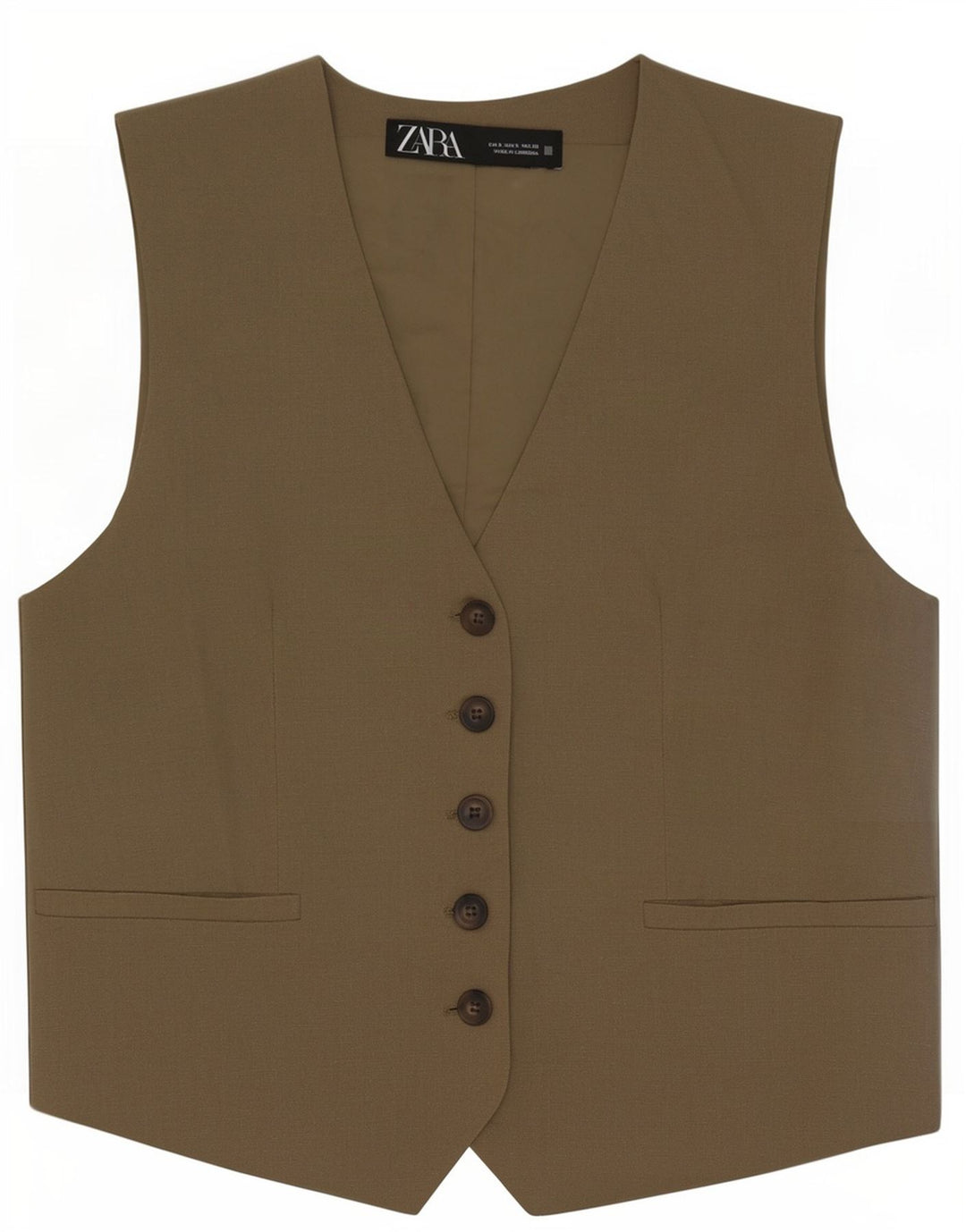 Gilet da donna Zara UK 10 piccolo poliestere kaki
