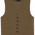 Gilet da donna Zara UK 10 piccolo poliestere kaki