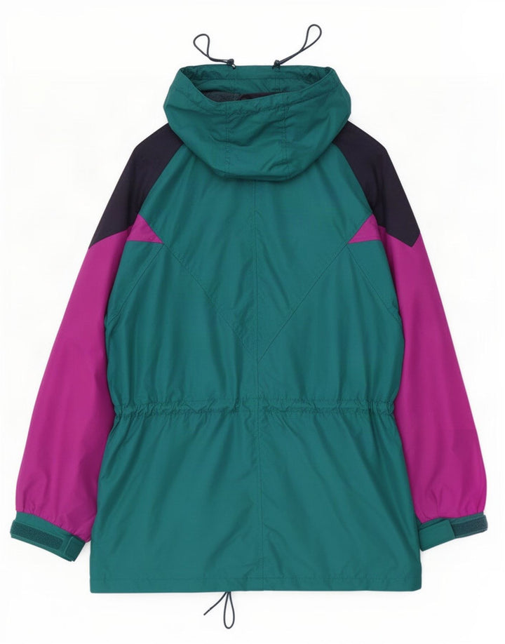 Giacca antipioggia oversize con cappuccio da donna Columbia UK 14 Colorblock verde medio