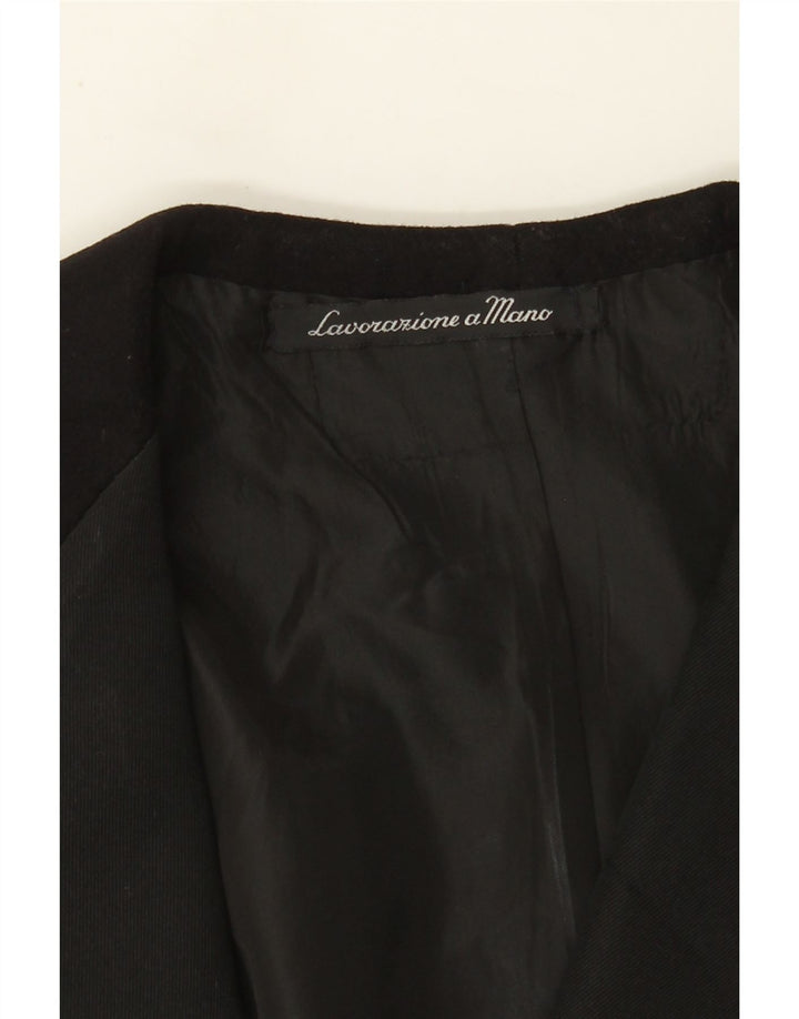 Giacca blazer vintage da uomo a 1 bottone UK 36 piccola nera