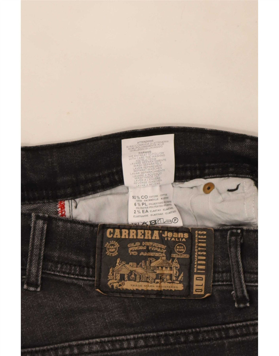 Jeans Carrera Uomo 717 Slim Distressed W34 L32 Cotone Nero
