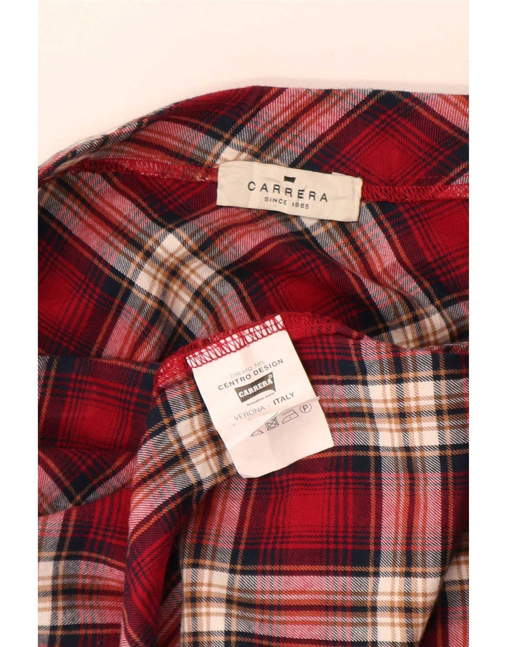 Gonna longuette da donna Carrera media W40 cotone scozzese rosso