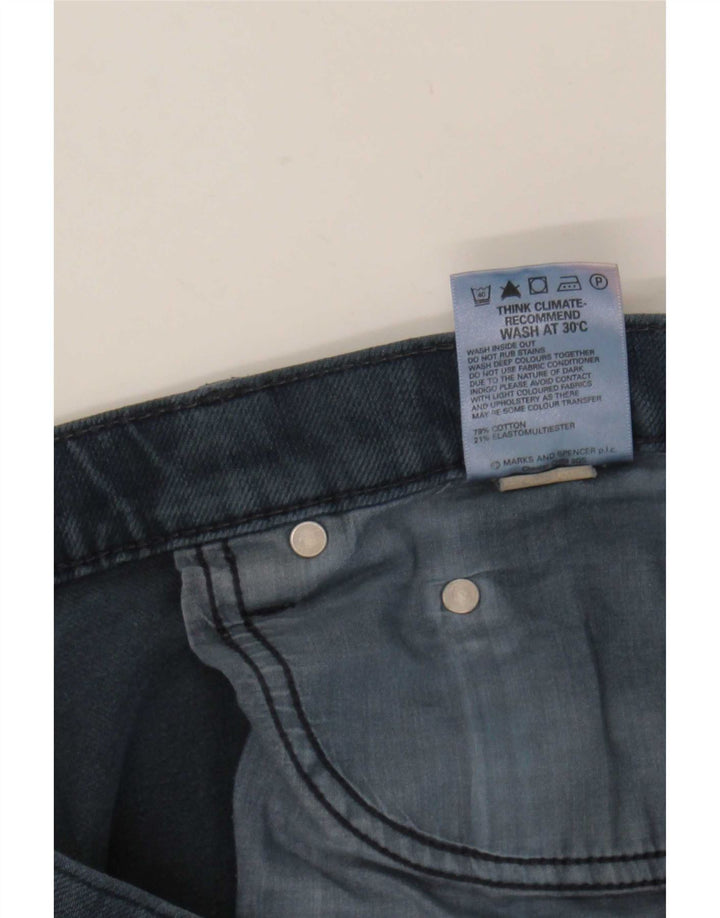 Jeans dritti da uomo Marks & Spencer blu Harbour W34 L31 cotone blu scuro