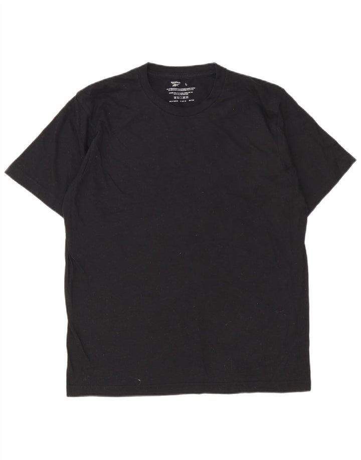 T-shirt Reebok da uomo grande in cotone nero