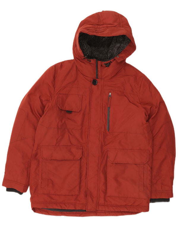Giacca Parka imbottita con cappuccio da uomo Marks & Spencer UK 40 Large Borgogna invernale