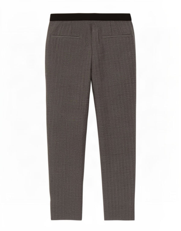 Pantaloni chino slim da donna Zara UK 10 piccoli W26 L26 grigio a spina di pesce