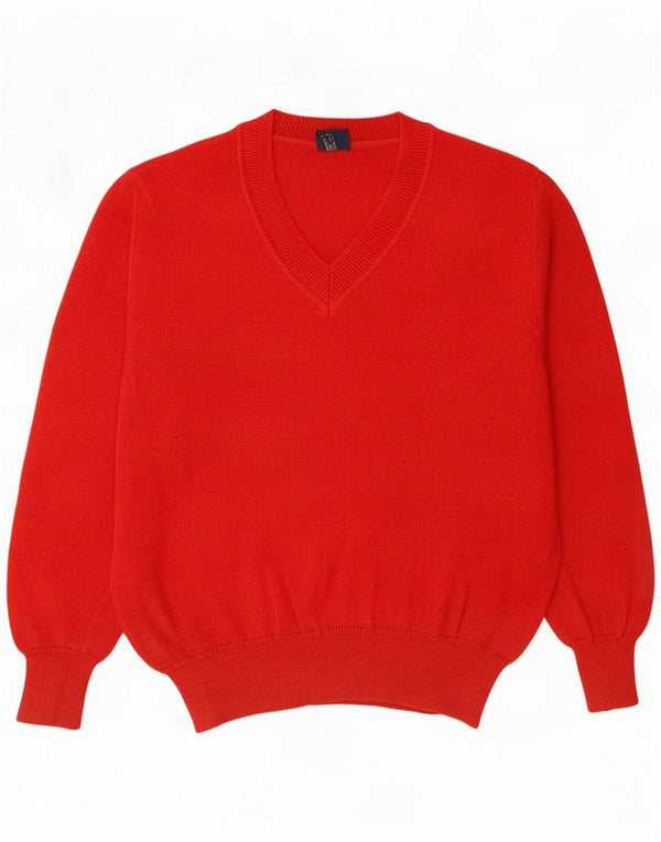 Ermenegildo Zegna Maglione da uomo con scollo a V IT 54 XL Lana rossa
