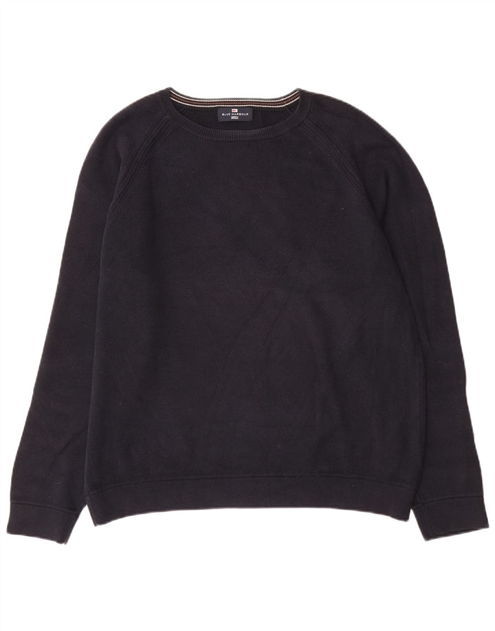 Maglione maglione con scollo a barca autografo da uomo Marks & Spencer blu navy medio