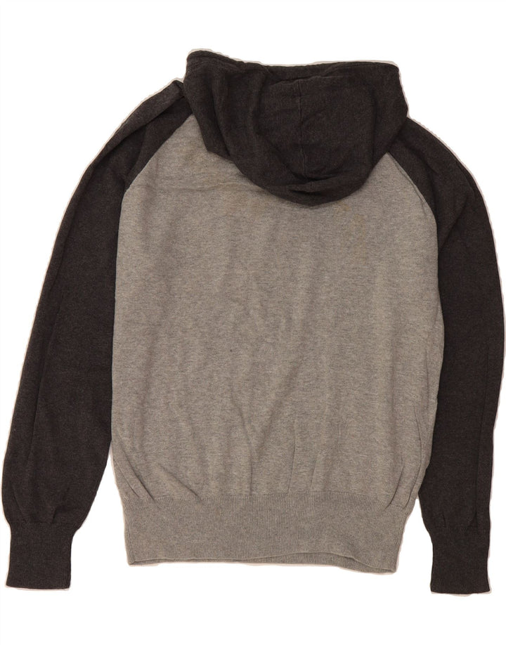 J. CREW Maglione con cappuccio da uomo grande in cotone color block grigio