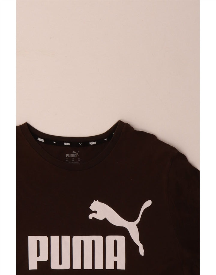 T-shirt grafica da uomo PUMA Top XL in cotone marrone