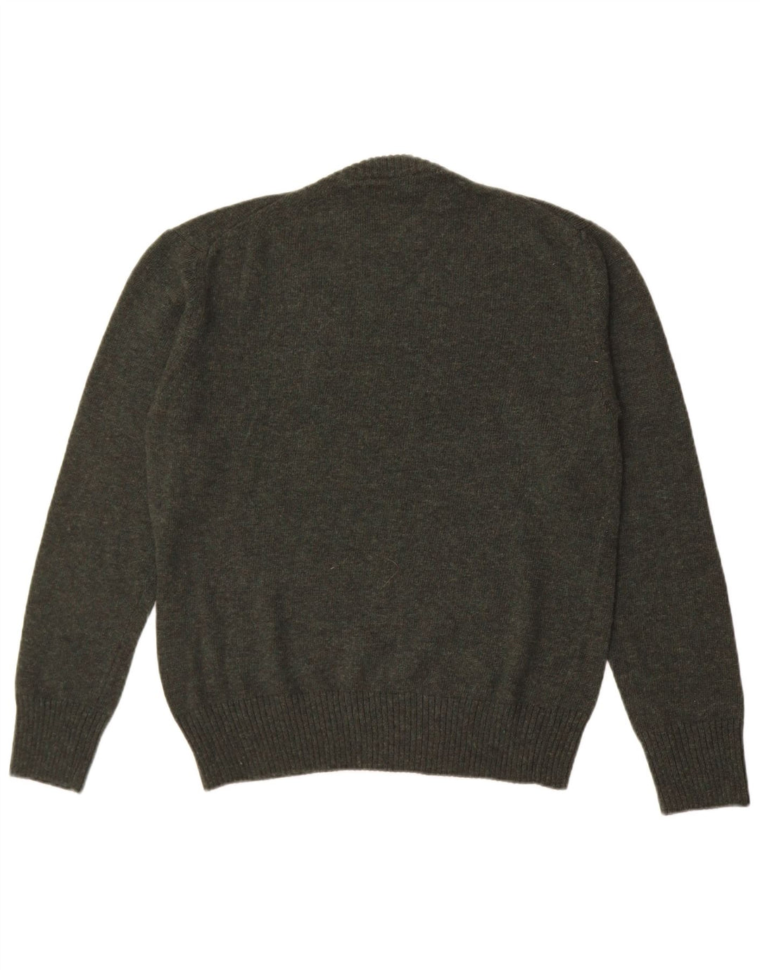 Maglione maglione girocollo da uomo vintage in lana kaki media