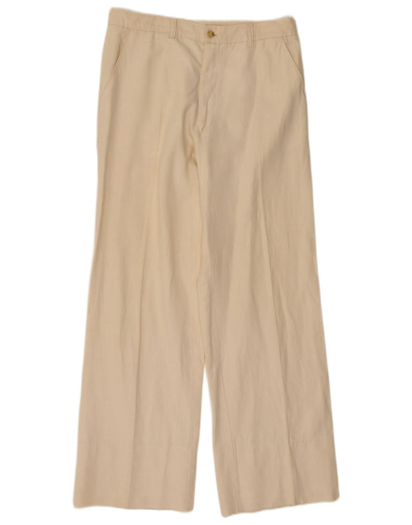 Pantaloni chino a vita alta da donna Carrera IT 50 XL W30 L29 Lino bianco sporco