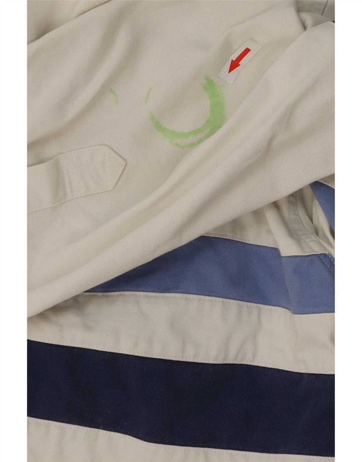 Crew Clothing Camicia pullover da uomo in cotone a righe bianche medie