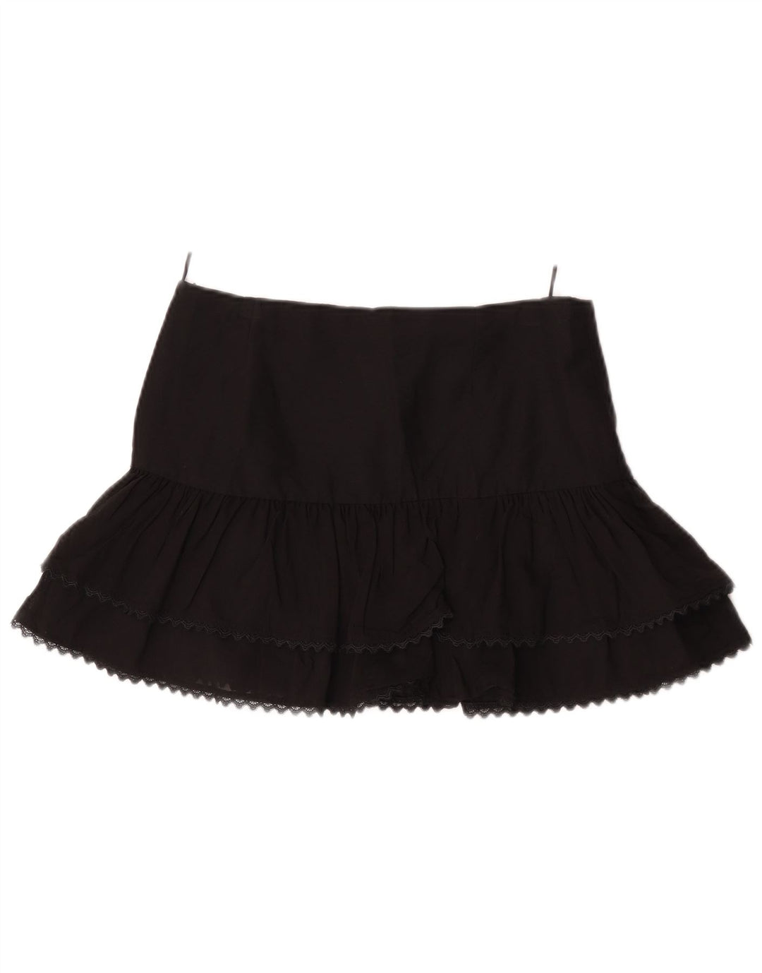 Gonna mini a strati a vita bassa da donna Zara media W28 cotone nero