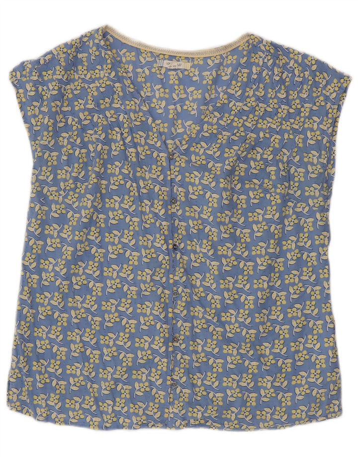 Camicetta a maniche corte da donna di White Stuff Top UK 12 Blu medio floreale