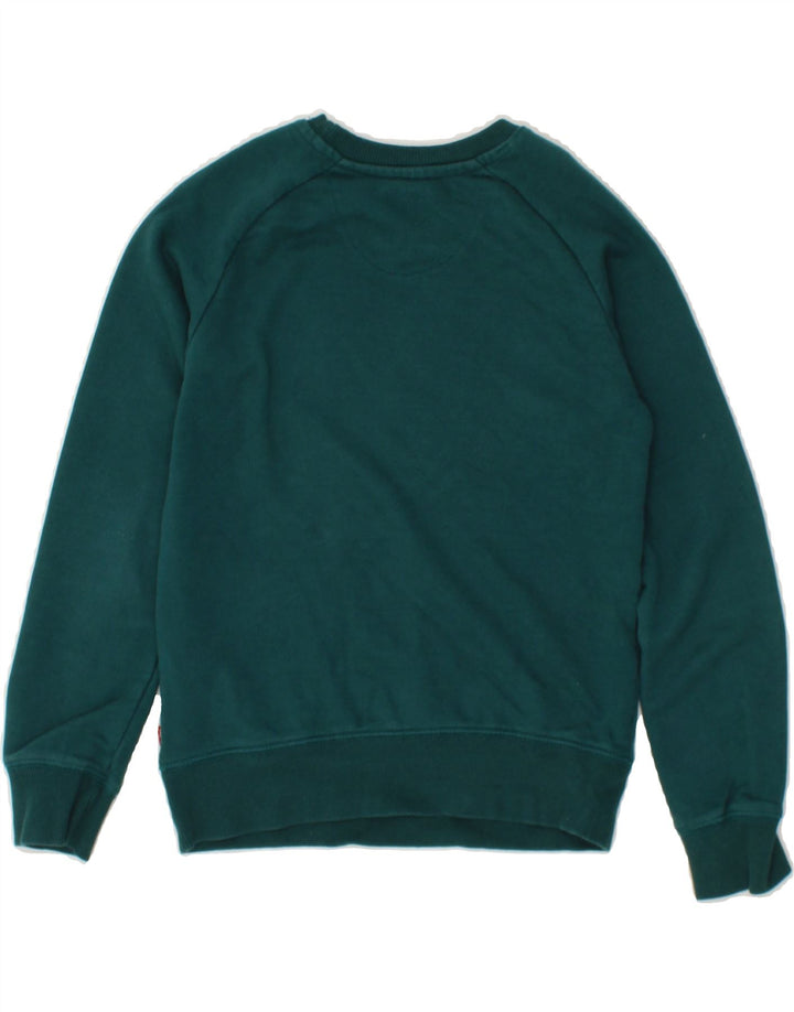 LEVI'S Boys Graphic Sweatshirt Jumper 10-11 Years Green Cotton Vintage Levi's and Second-Hand Levi's from Messina Hembry 