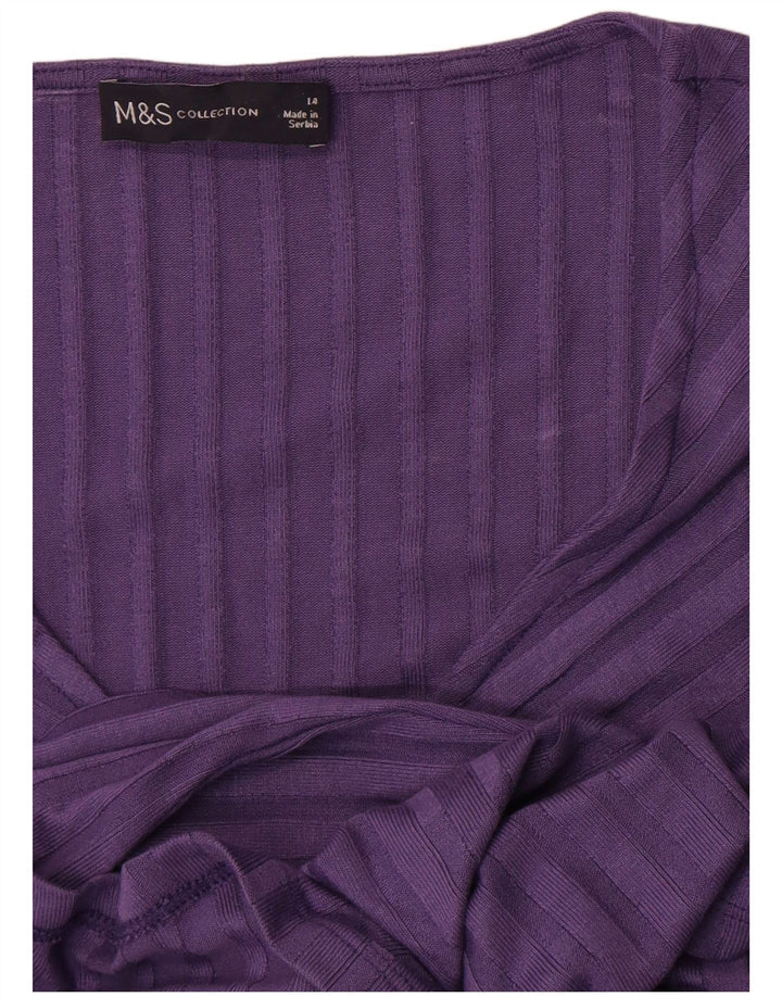 Abito a trapezio da donna Marks & Spencer UK 14 a righe viola medio
