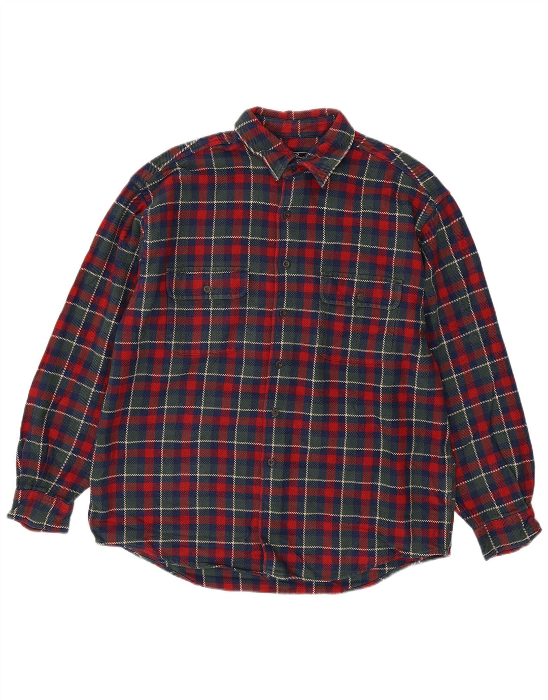 EDDIE BAUER Camicia da uomo in flanella di cotone a quadri multicolore grande