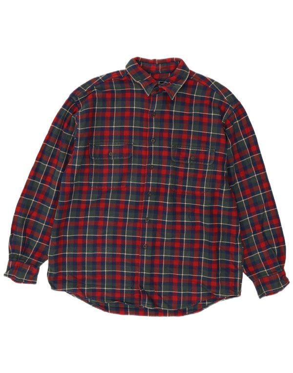 EDDIE BAUER Camicia da uomo in flanella di cotone a quadri multicolore grande