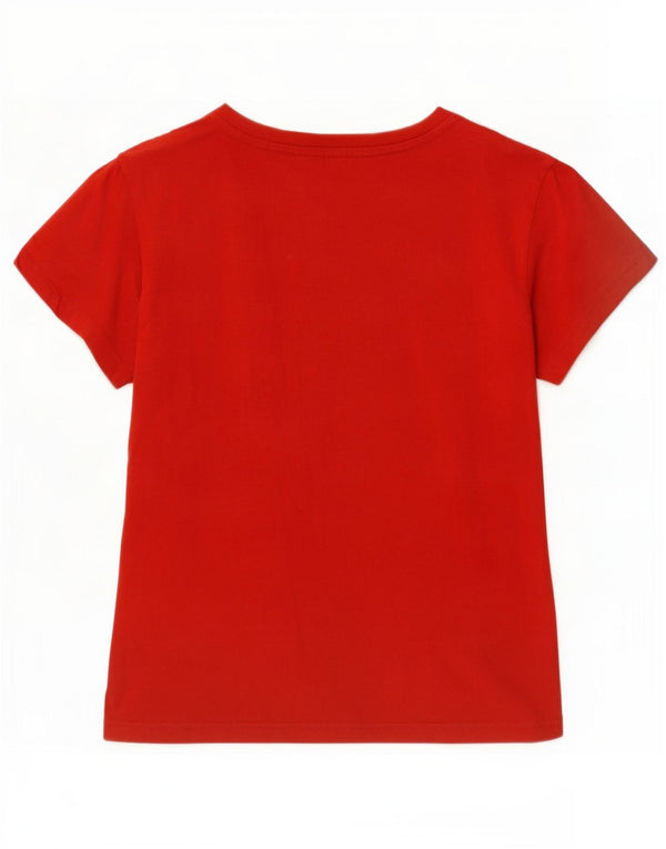 T-shirt grafica da ragazzo Adidas Top 10-11 anni in cotone rosso