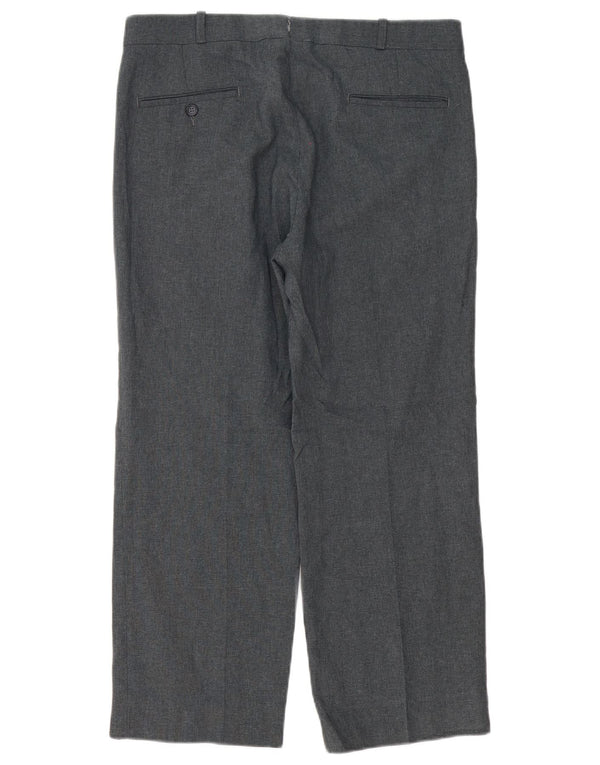 Pantaloni da completo da uomo a gamba larga Farah W32 L26 poliestere grigio