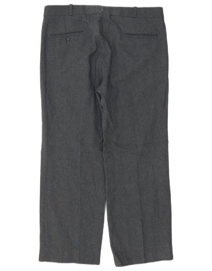 Pantaloni da completo da uomo a gamba larga Farah W32 L26 poliestere grigio