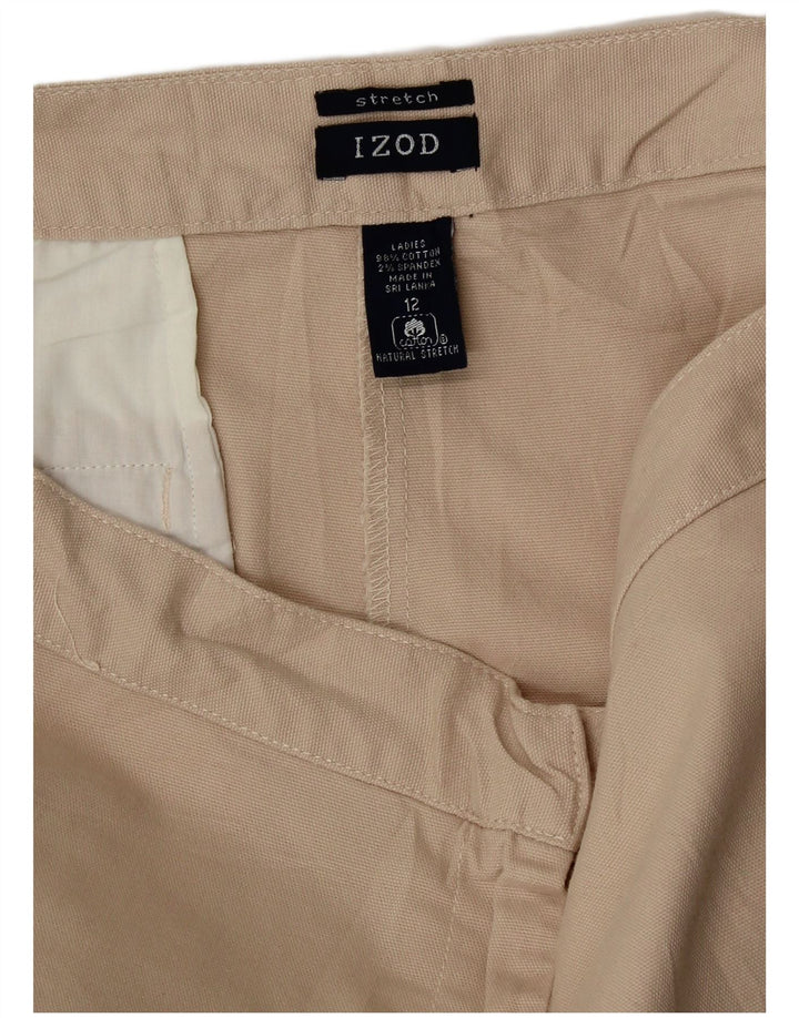 Pantaloncini chino da donna IZOD US 12 Large W34 cotone beige