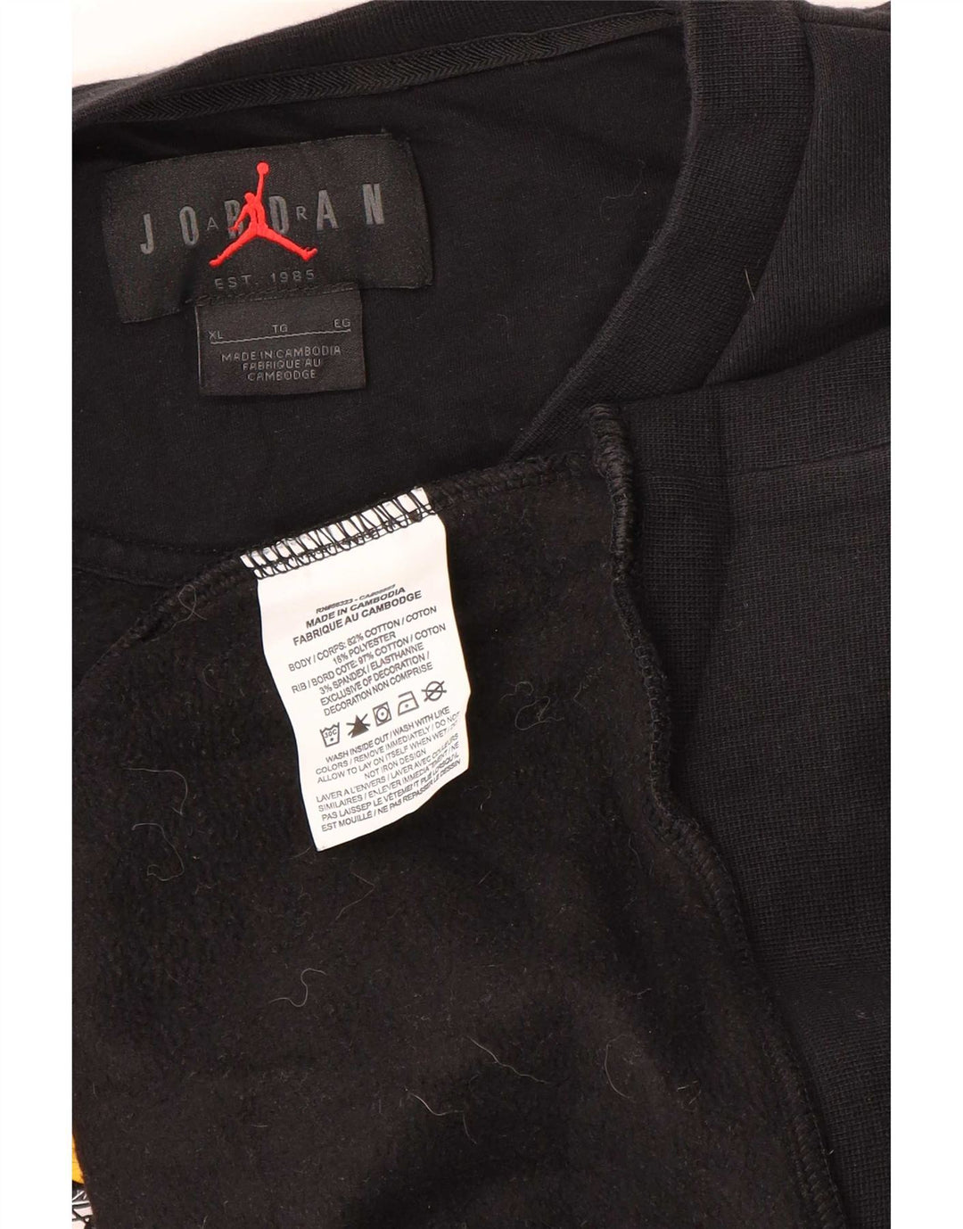 Felpa grafica da uomo Jordan Jumper XL in cotone nero