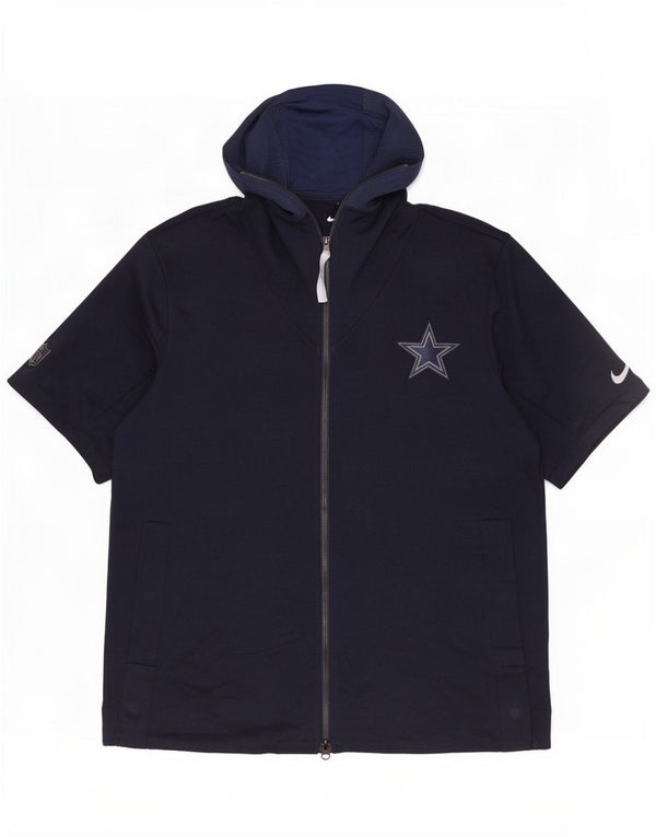 Maglione con cappuccio e zip grafica da uomo NFL Dallas Cowboys 2XL Blu navy