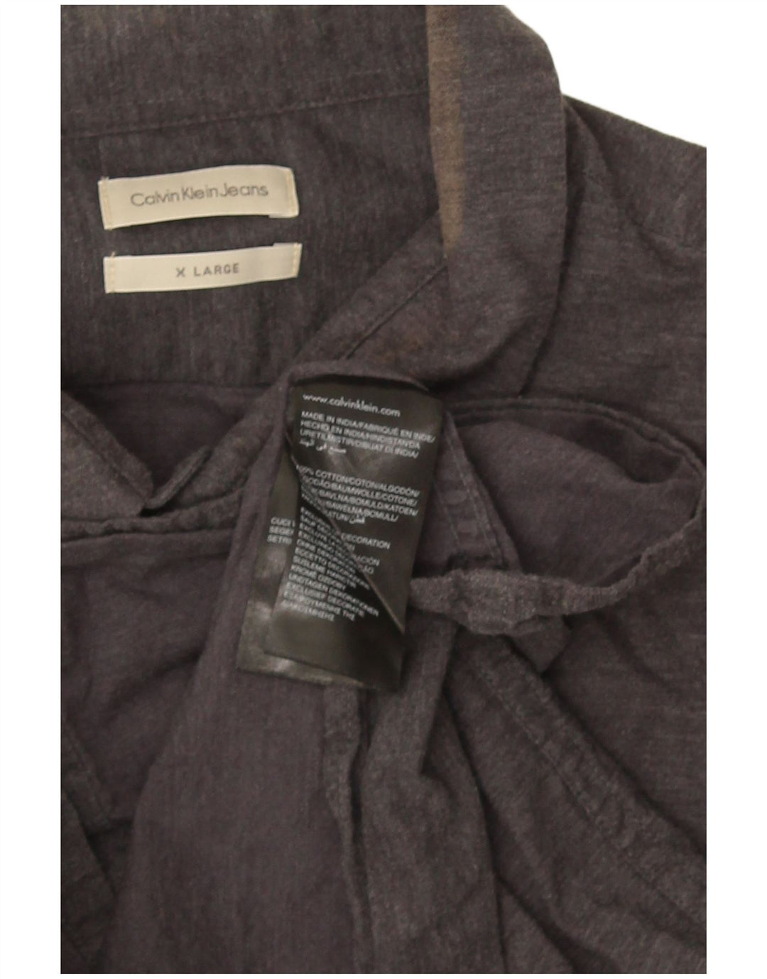 Camicia da uomo Calvin Klein Jeans XL in cotone grigio