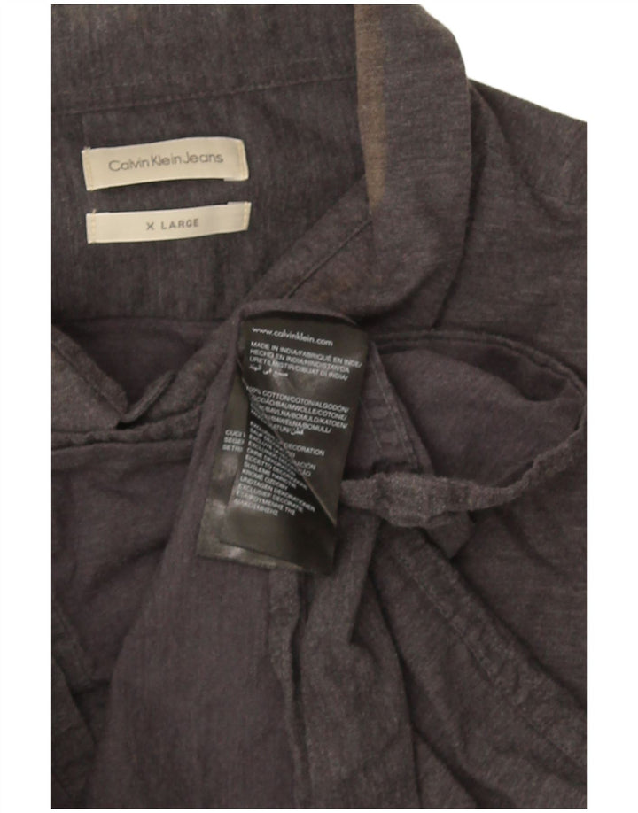 Camicia da uomo Calvin Klein Jeans XL in cotone grigio