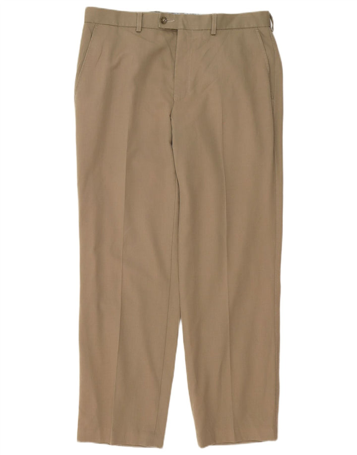 Pantaloni da abito da uomo Marks & Spencer W34 L31 Lana beige